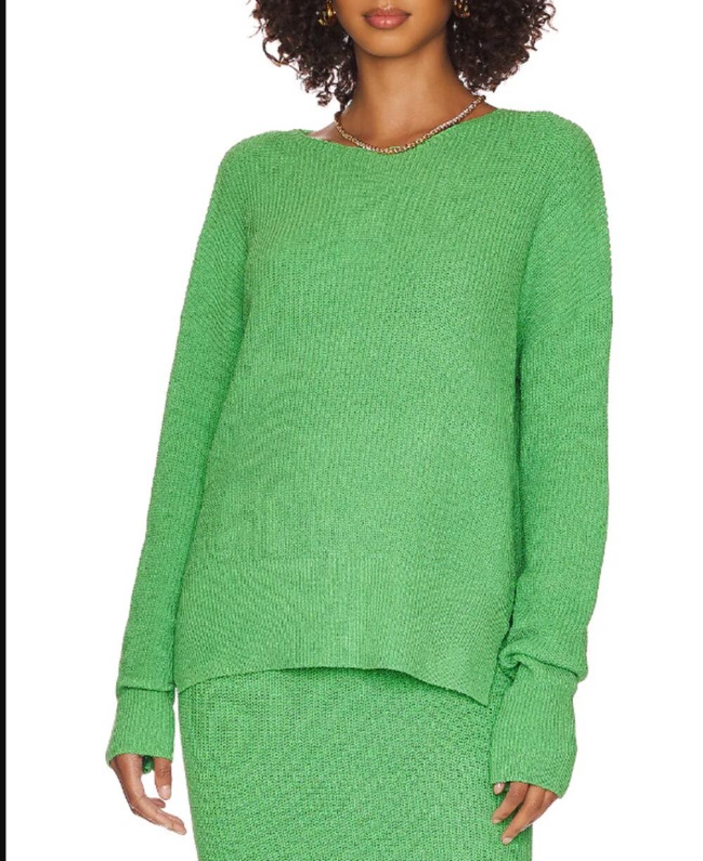 SNDYS Maple Green Knit Sweater Relaxed Pullover Size: S